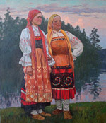 Женщины в русских национальных костюмах