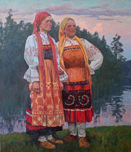 Женщины в русских национальных костюмах