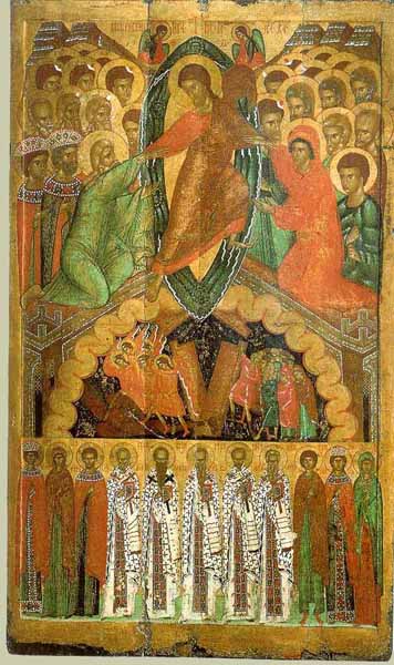Воскресение Христово(Сошествие во ад) с избранными святыми. Остров, XVI век